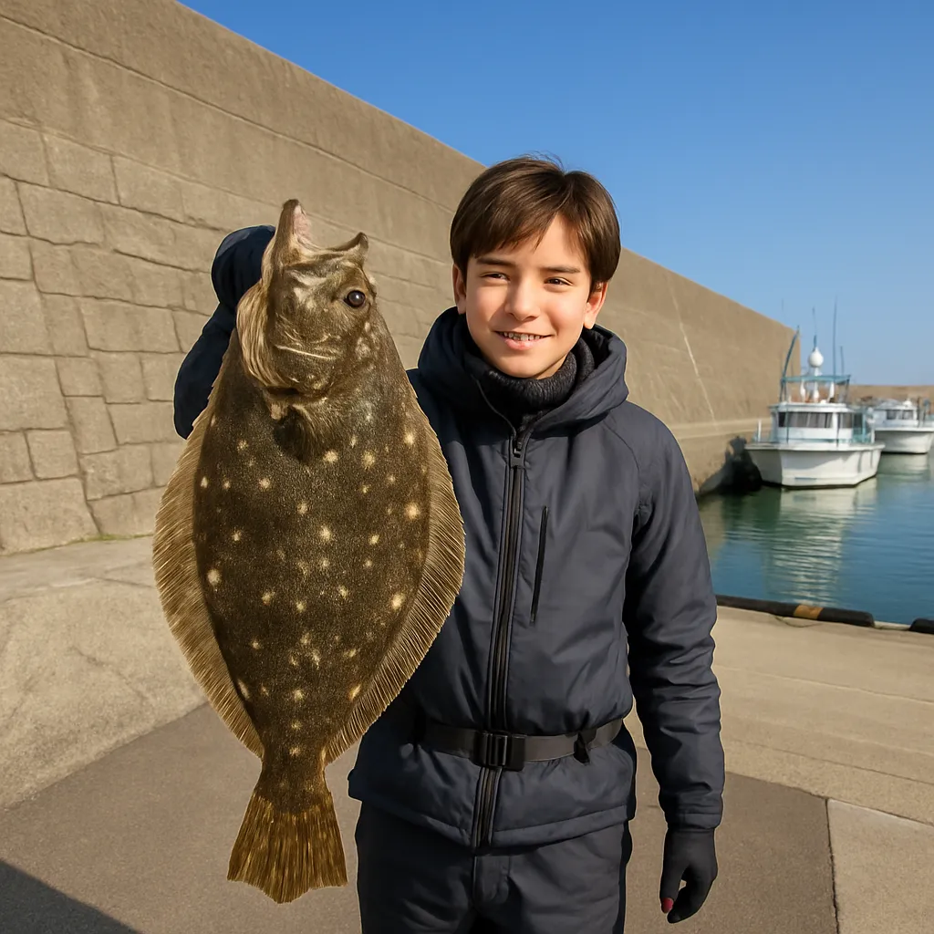 国縫漁港でヒラメの釣果を得た久良木.webp