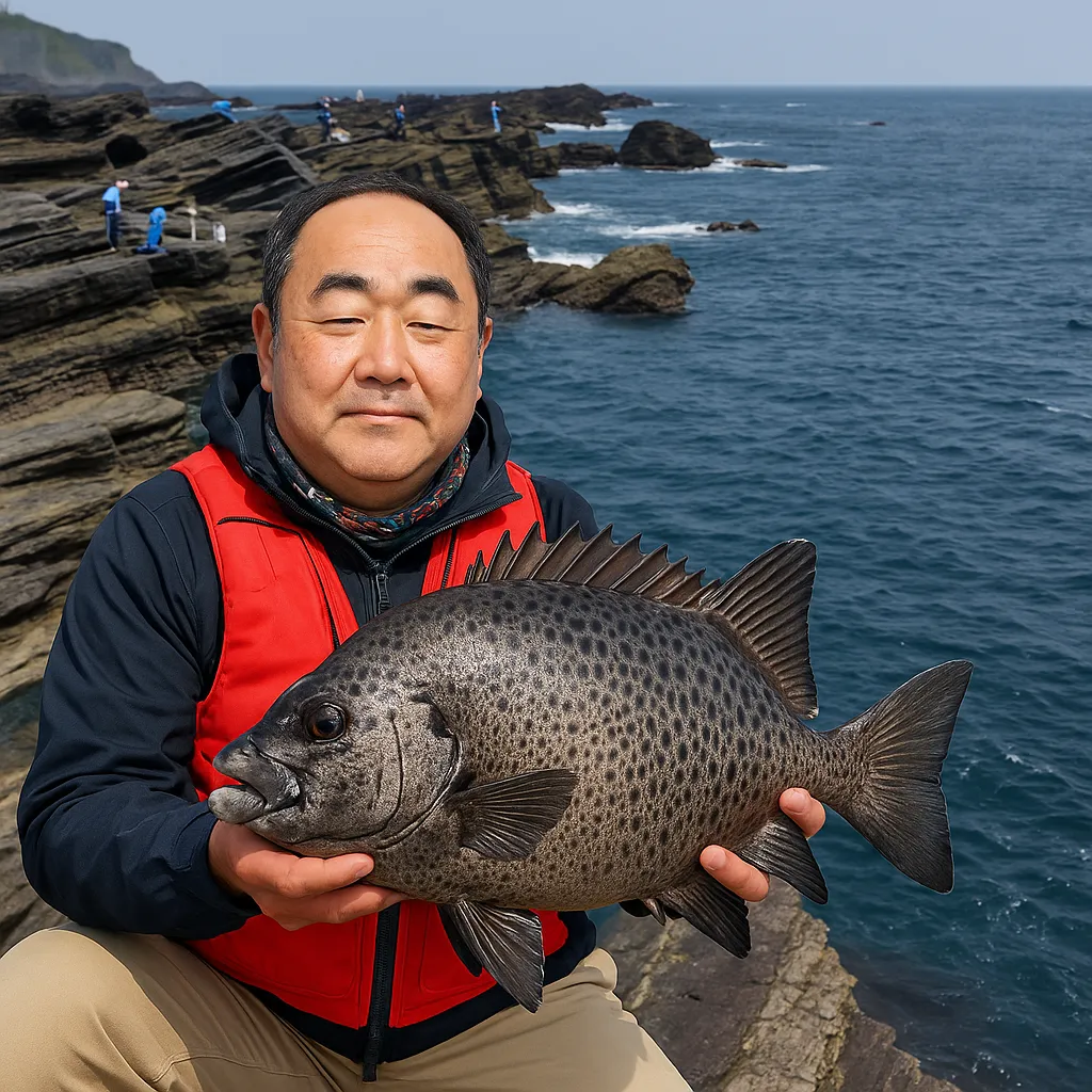 城ヶ島でイシガキダイの釣果を得た持田.webp