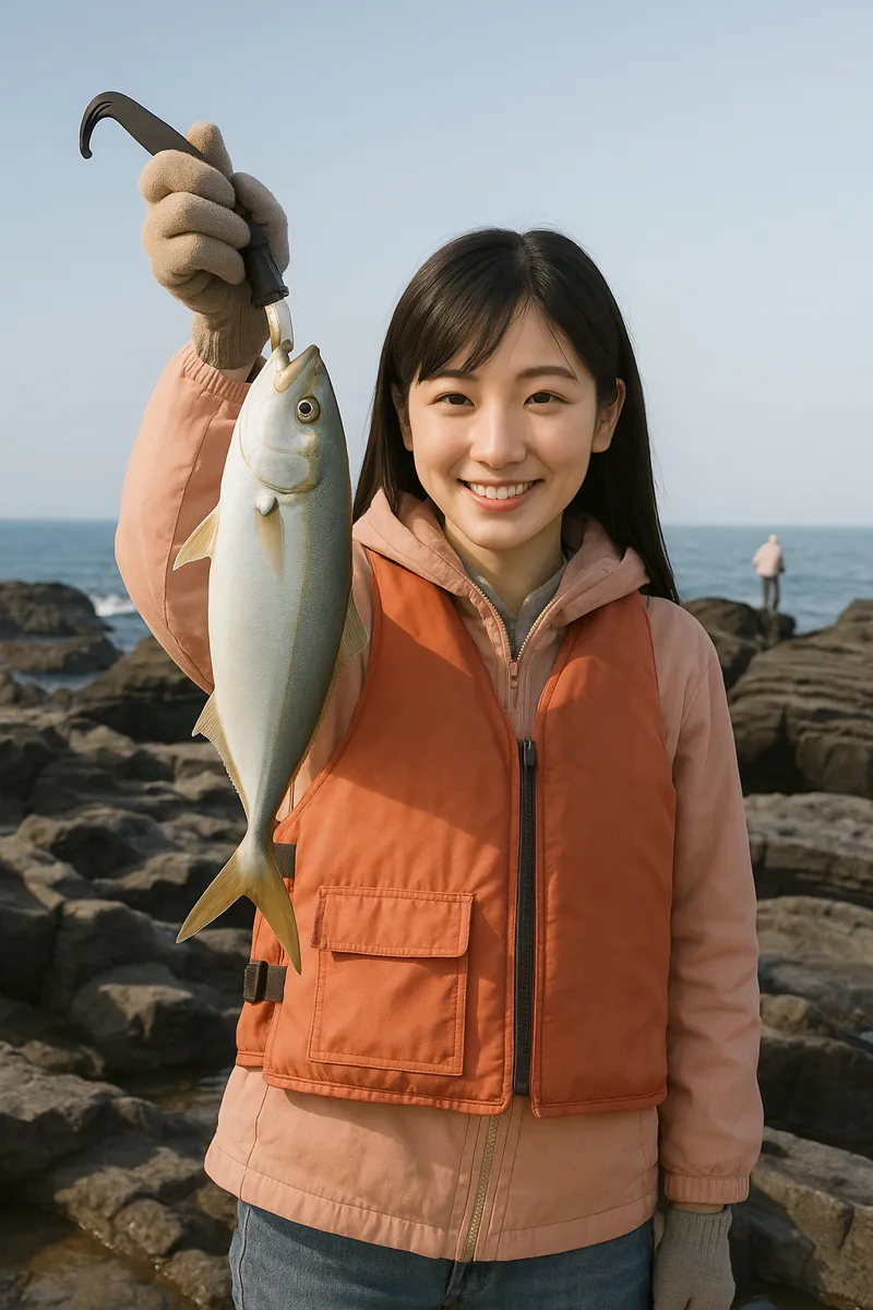 城ヶ島でイナダの釣果を得た黒川.webp