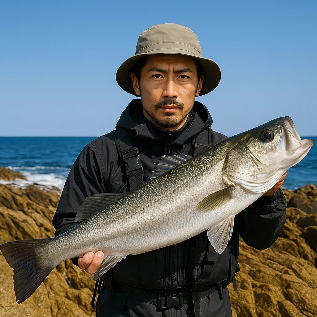 城ヶ島でシーバスの釣果を得た岸本.webp