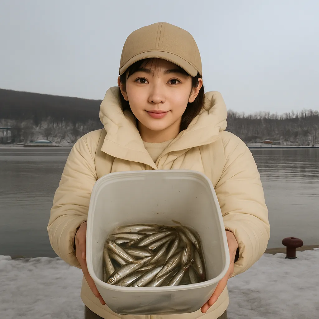 増毛港でチカの釣果を得た佐伯.webp