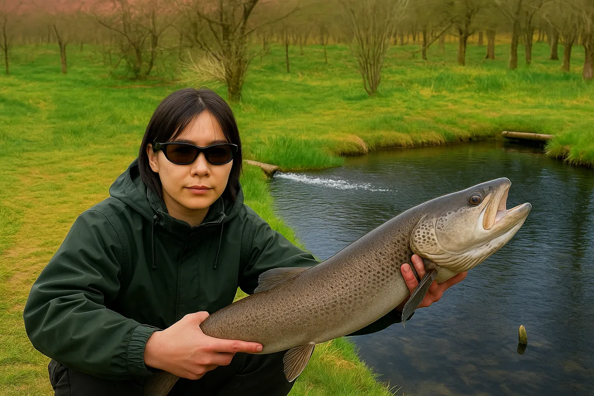 士幌フィッシングパークでイトウの釣果を得た森永.webp