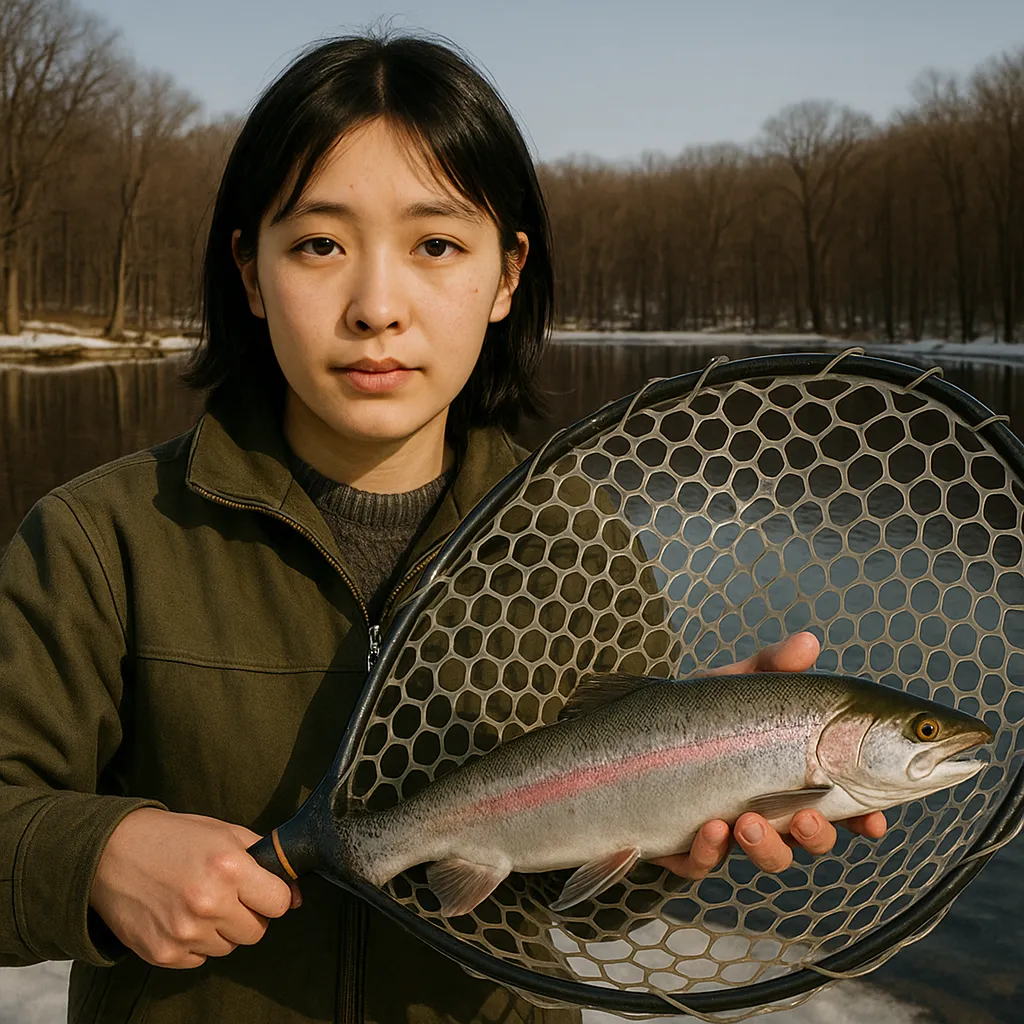 士幌フィッシングパークでサクラマスの釣果を得た森永.webp