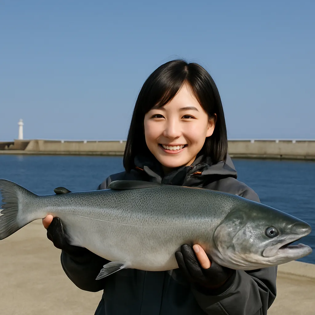 声問漁港でサケの釣果を得た黒川.webp