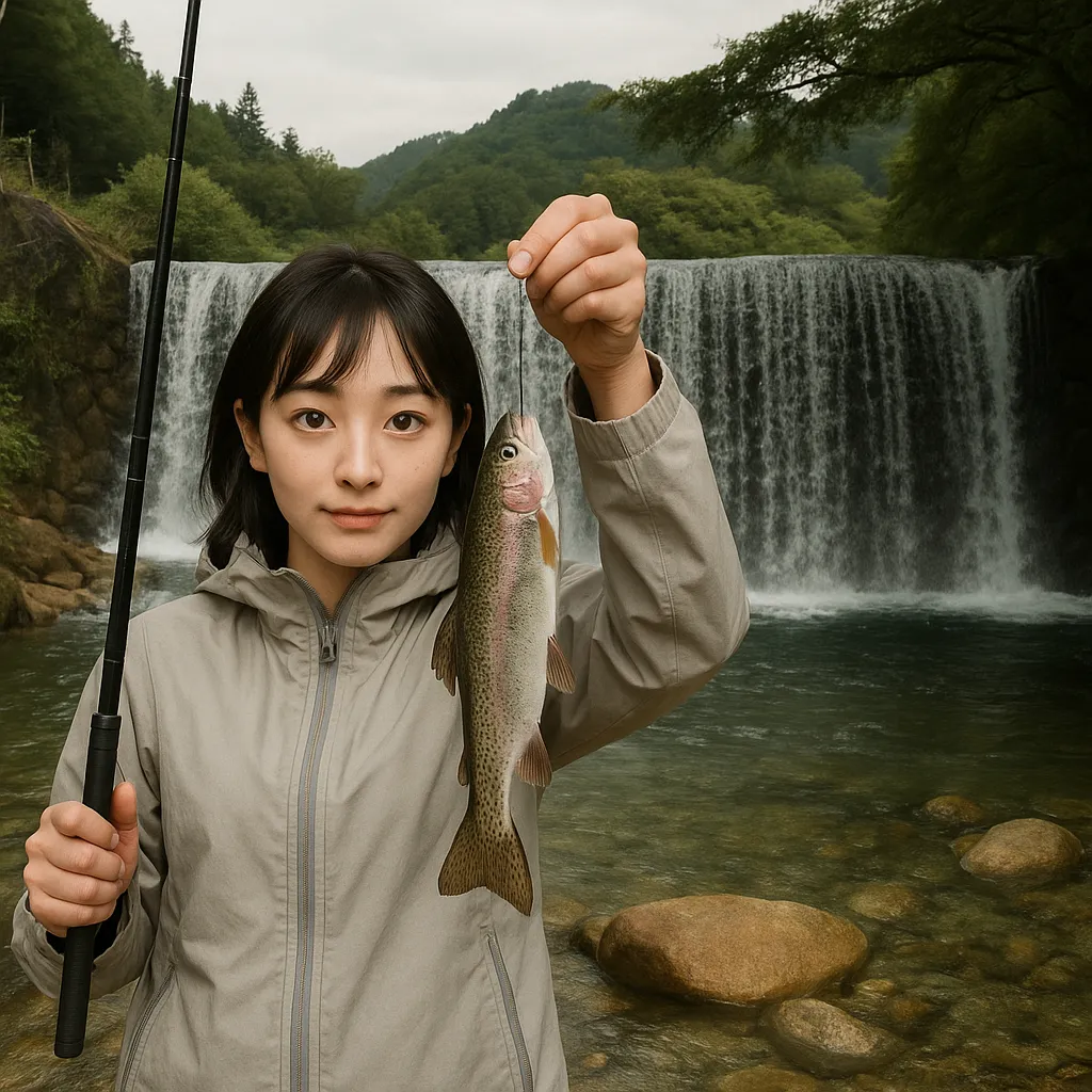 夕森国際ますつり場でニジマスの釣果を得た国生.webp