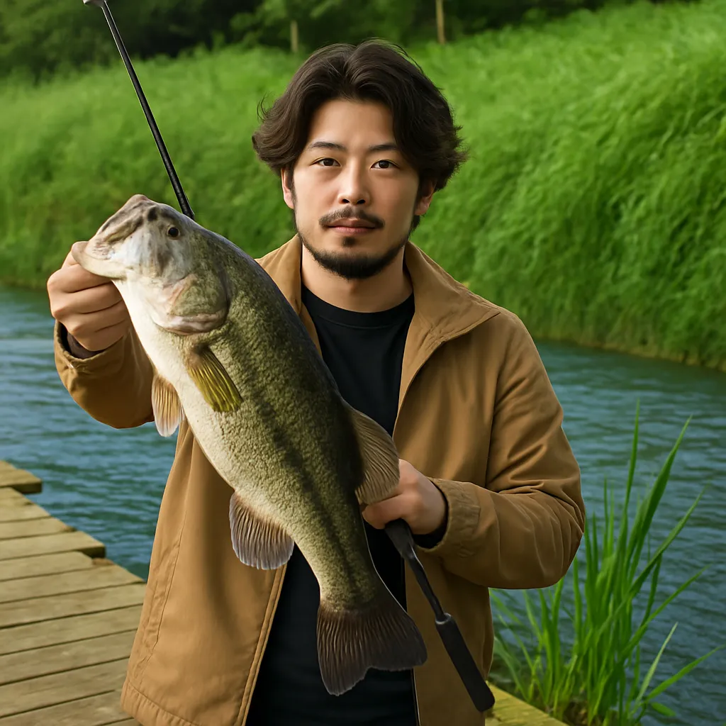 多々良沼でブラックバスの釣果を得た澤田.webp