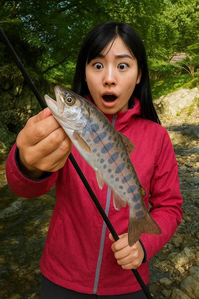 大血川渓流観光釣場でヤマメの釣果を得た黒川.webp