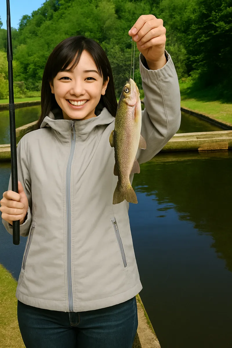 大雪つりぼりでニジマスの釣果を得た国生.webp