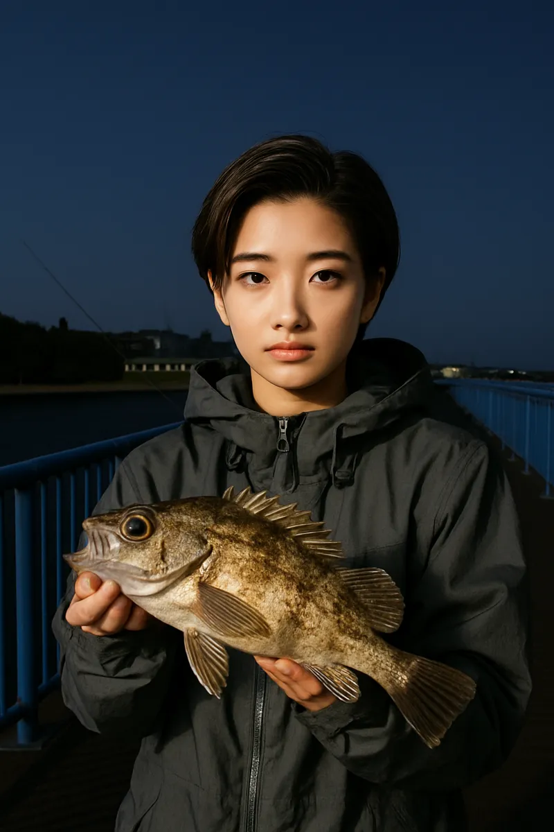 大黒海釣り施設でメバルの釣果を得た佐伯.webp