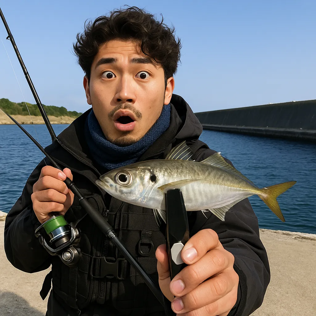 奥尻島でアジの釣果を得た安城.webp