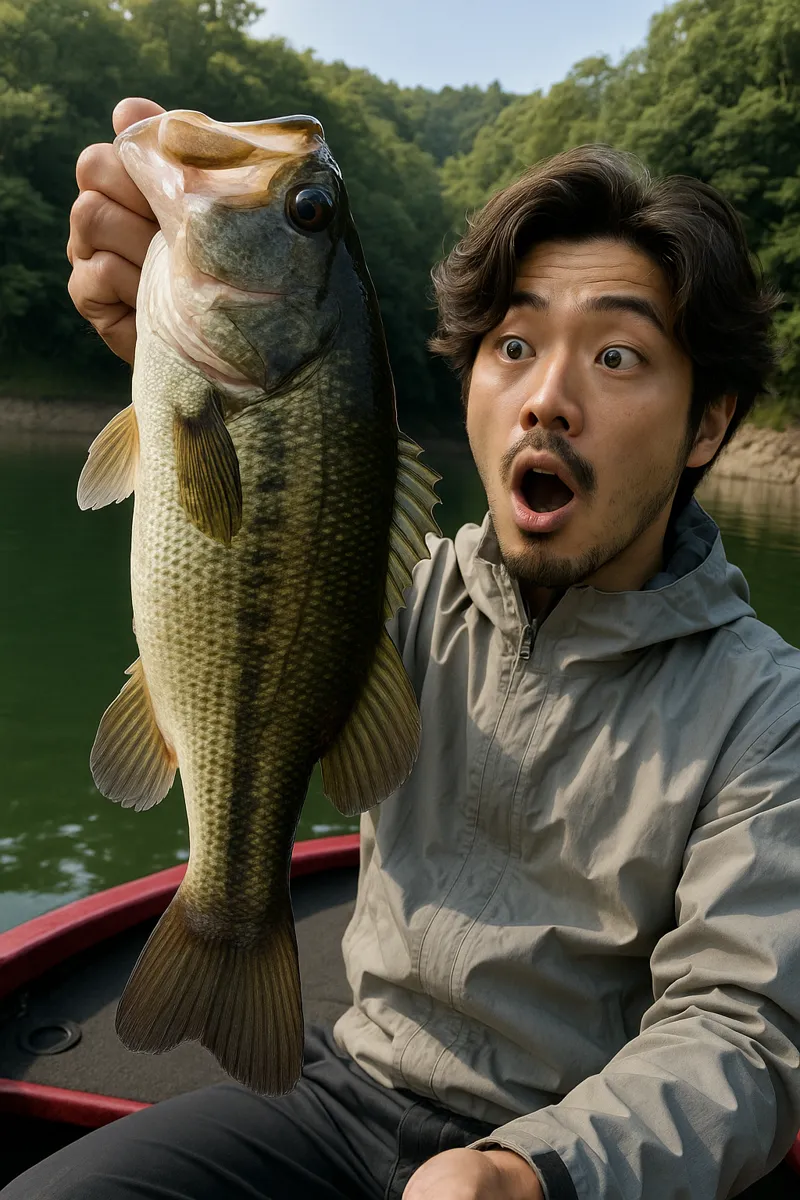 奥矢作湖でブラックバスの釣果を得た澤田.webp