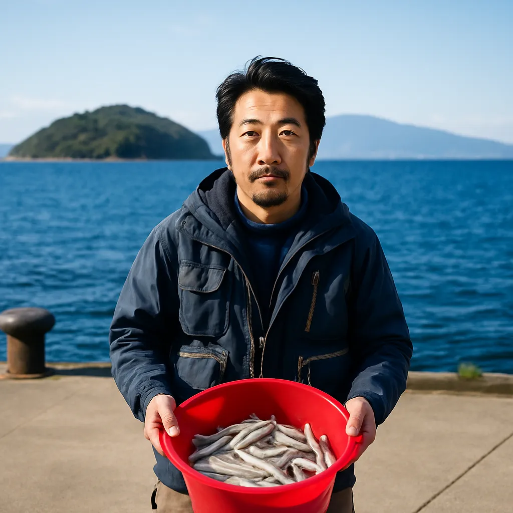 室蘭港でチカの釣果を得た佐々木.webp