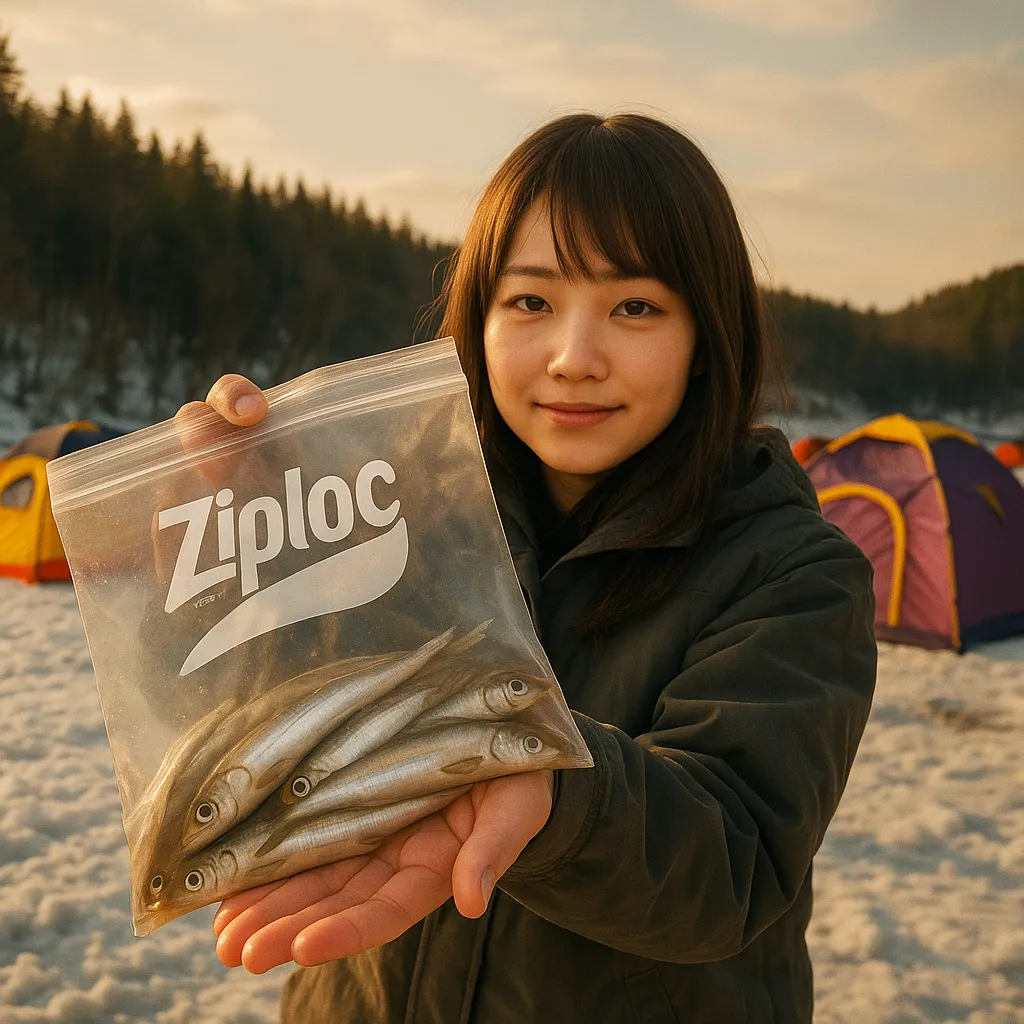 富里湖でワカサギの釣果を得た山際.webp