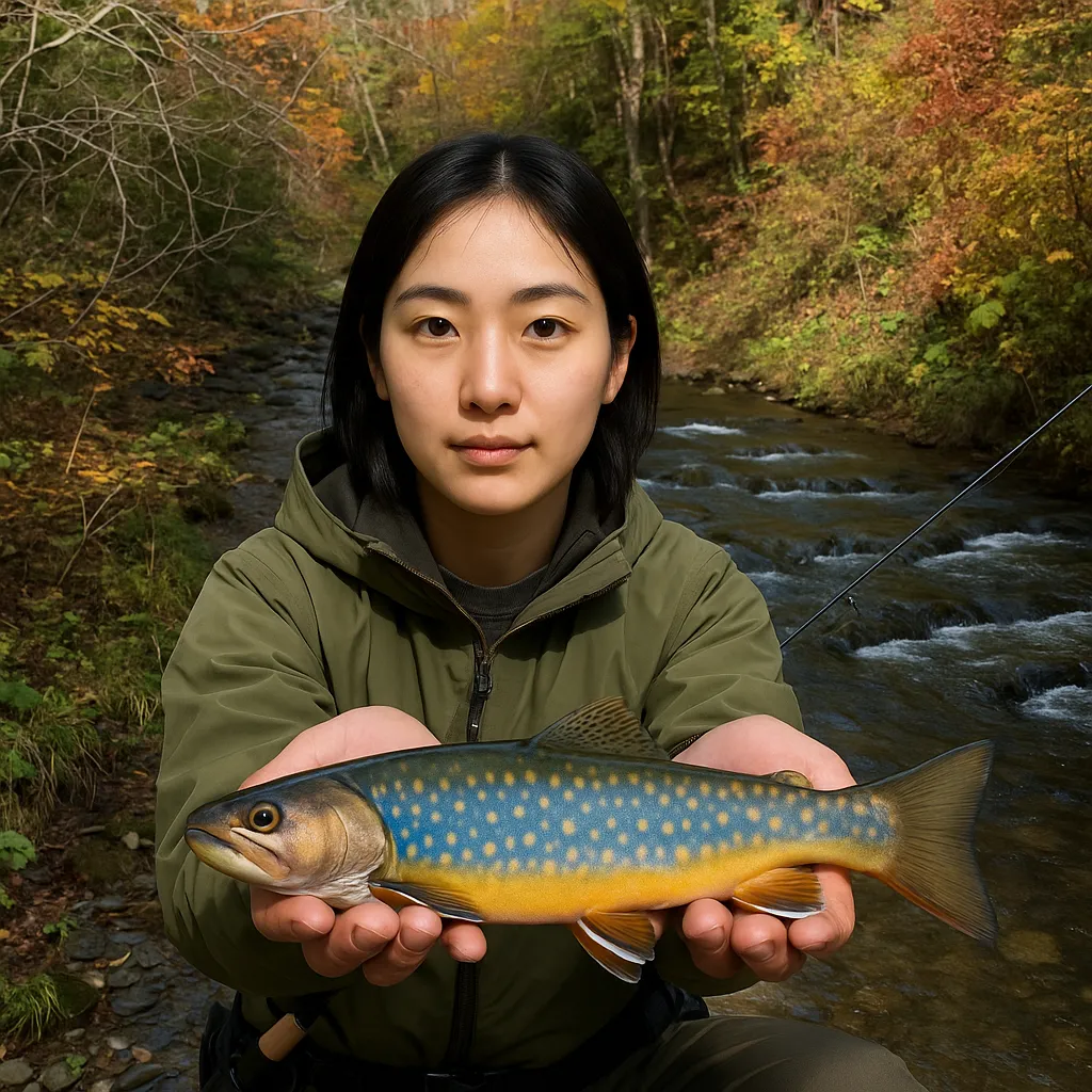 小樽内川でオショロコマの釣果を得た森永.webp