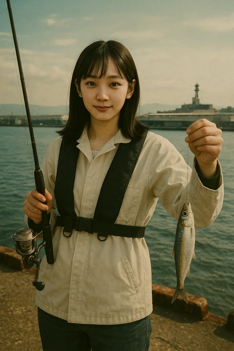 小樽港でイワシの釣果を得た国生.webp