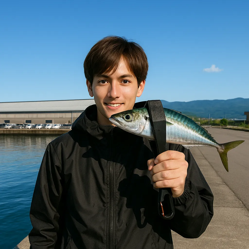 小樽港でサバの釣果を得た久良木.webp