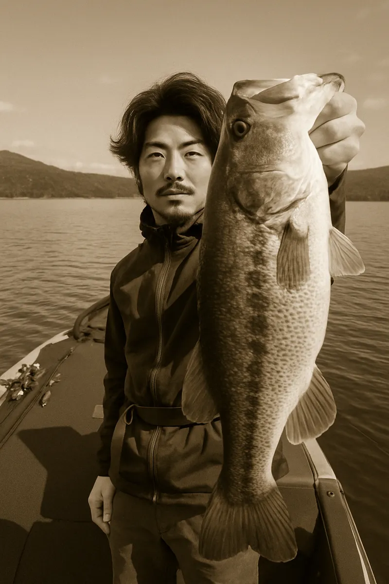 山中湖でブラックバスの釣果を得た澤田.webp