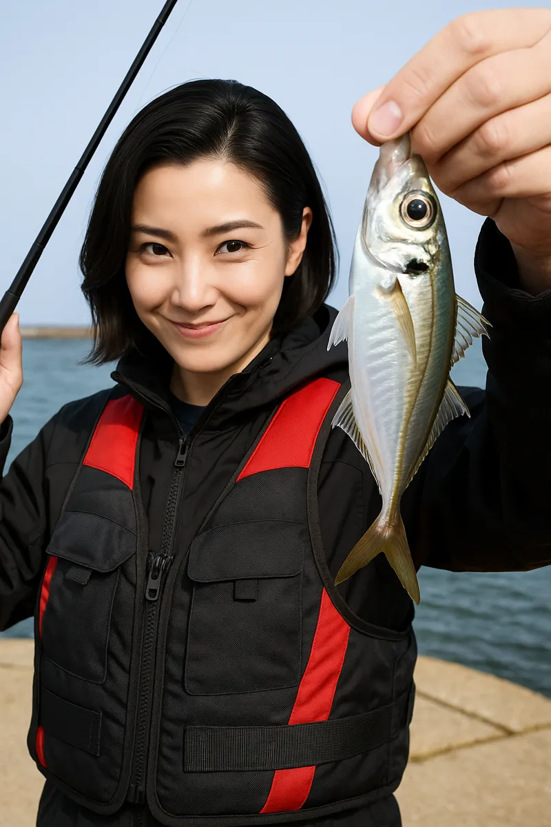 岩内港でアジの釣果を得た八重田.webp