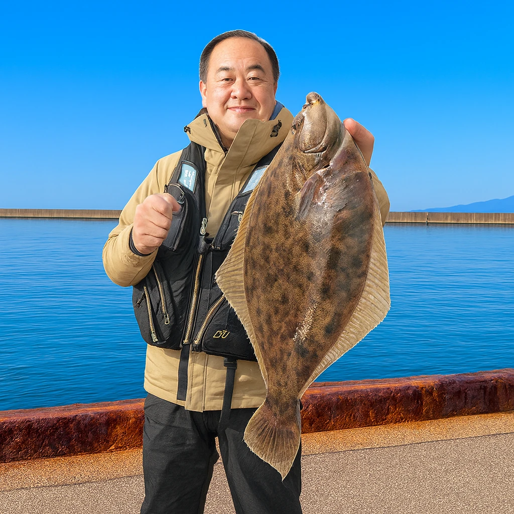 岩内港でカレイの釣果を得た持田.webp