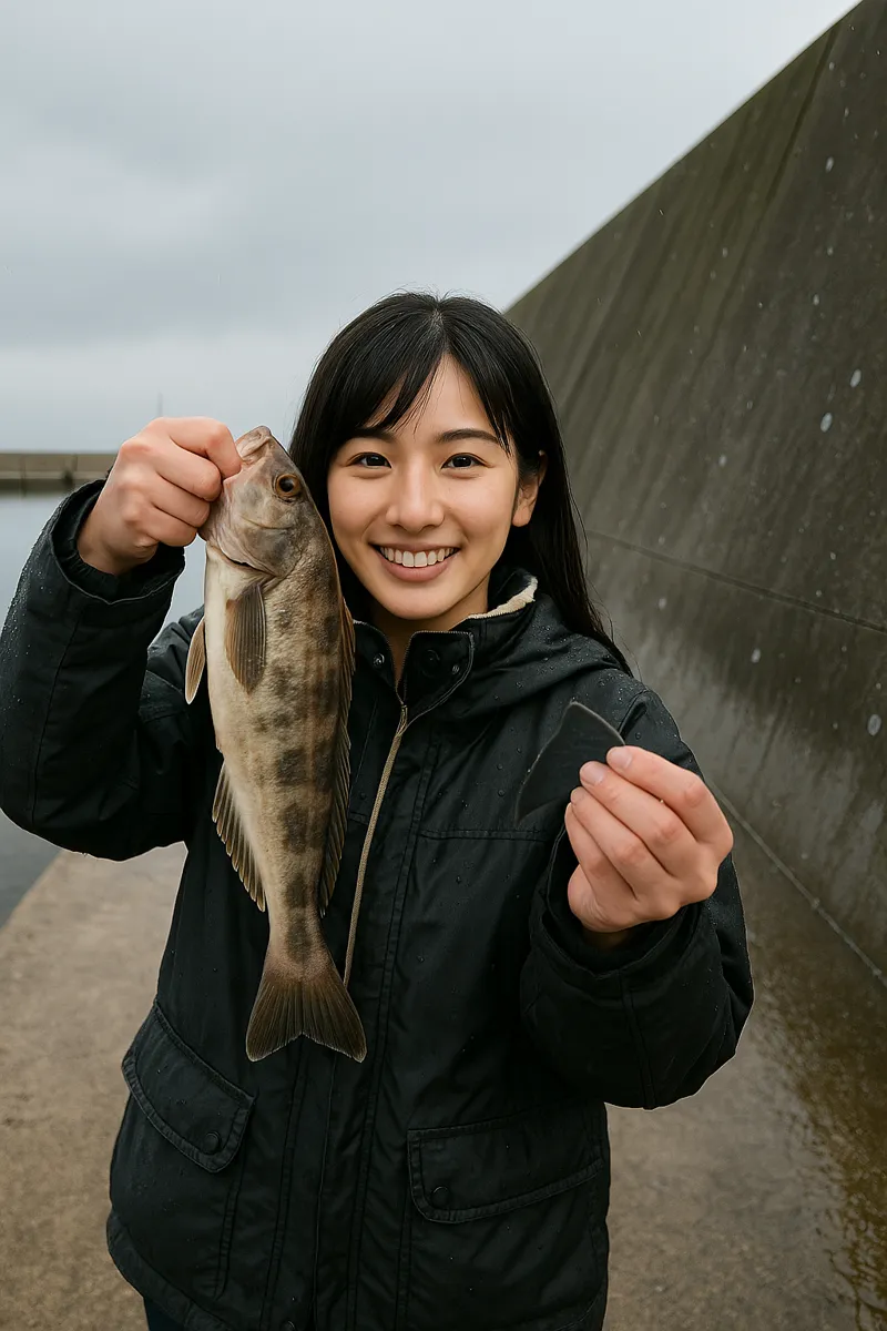 幌武意漁港でホッケの釣果を得た黒川.webp