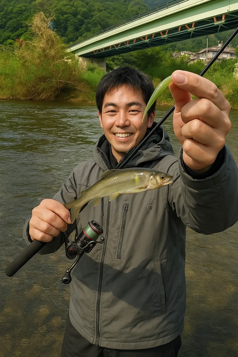 木津川でアユの釣果を得た新崎.webp