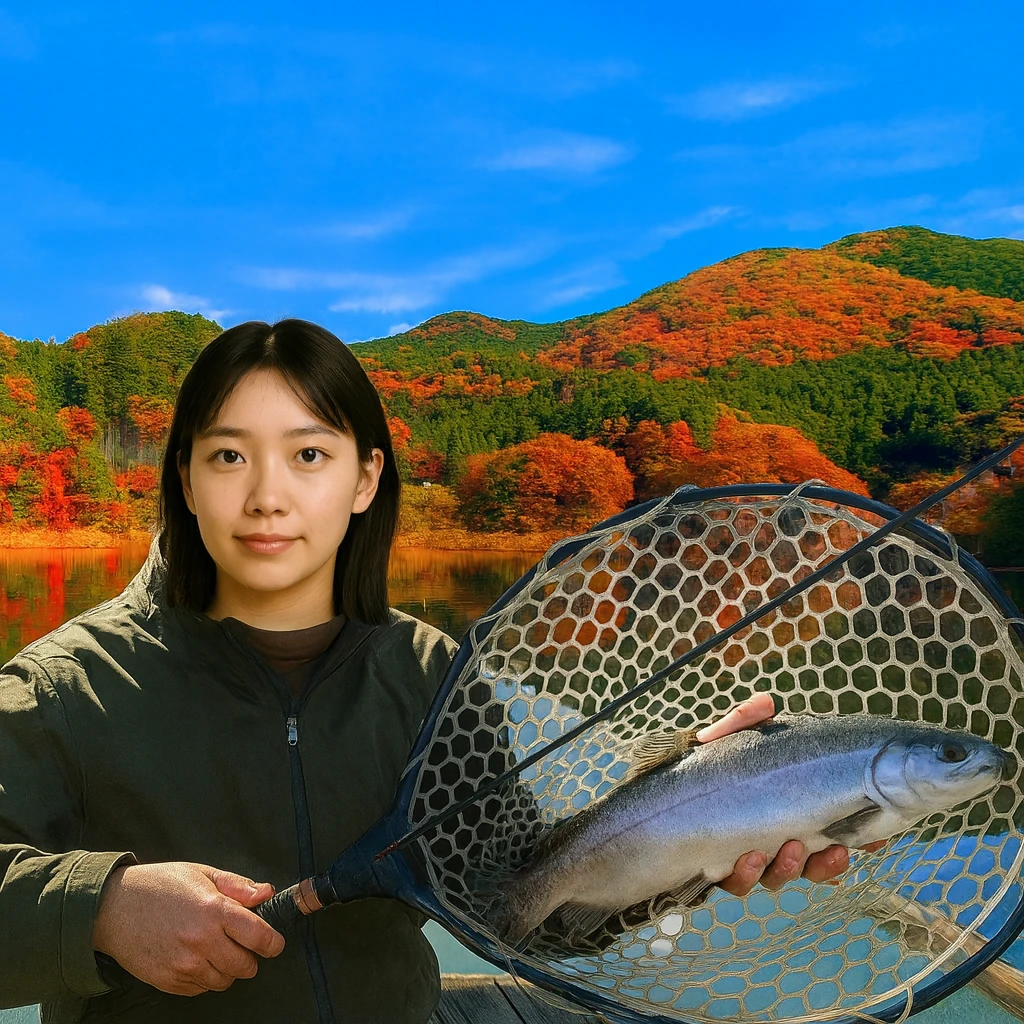 東古屋湖でサクラマスの釣果を得た森永.webp