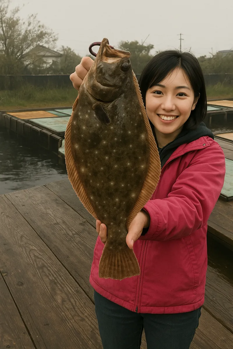 松名瀬フィッシングパークでヒラメの釣果を得た黒川.webp