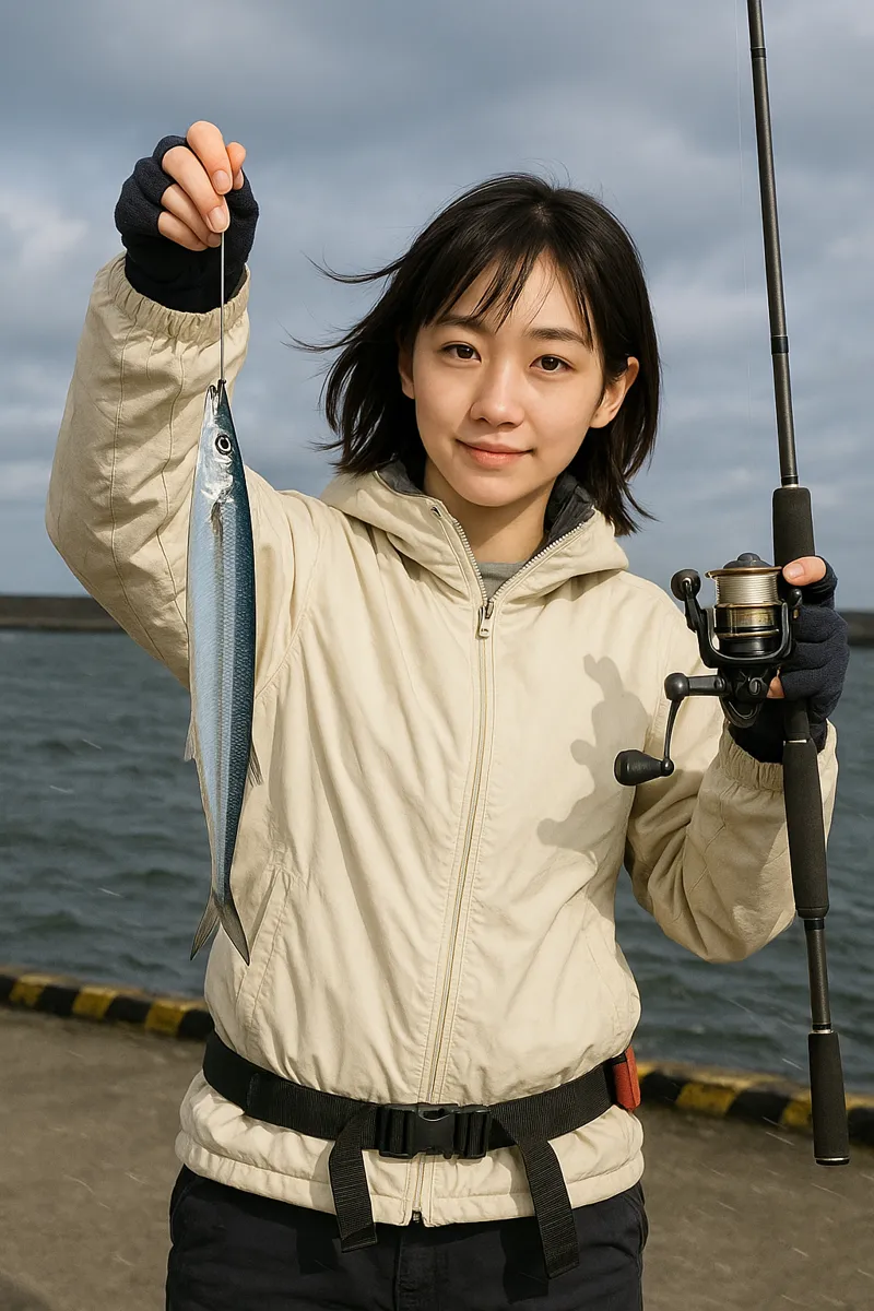 枝幸港でサンマの釣果を得た国生.webp