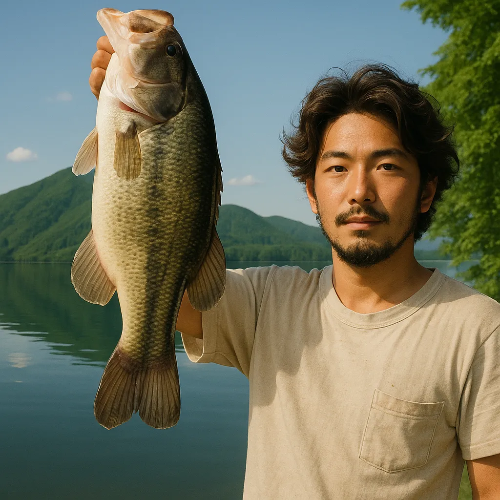 榛名湖でブラックバスの釣果を得た澤田.webp