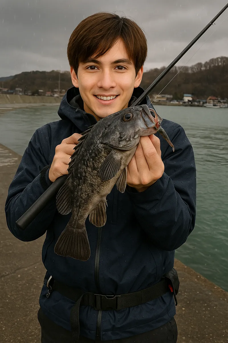 横澗漁港でクロソイの釣果を得た久良木.webp