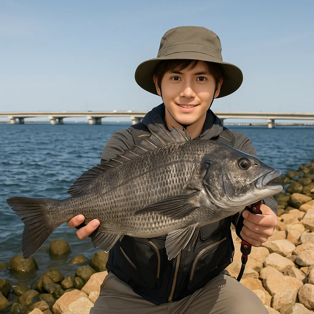 武庫川でチヌの釣果を得た久良木.webp