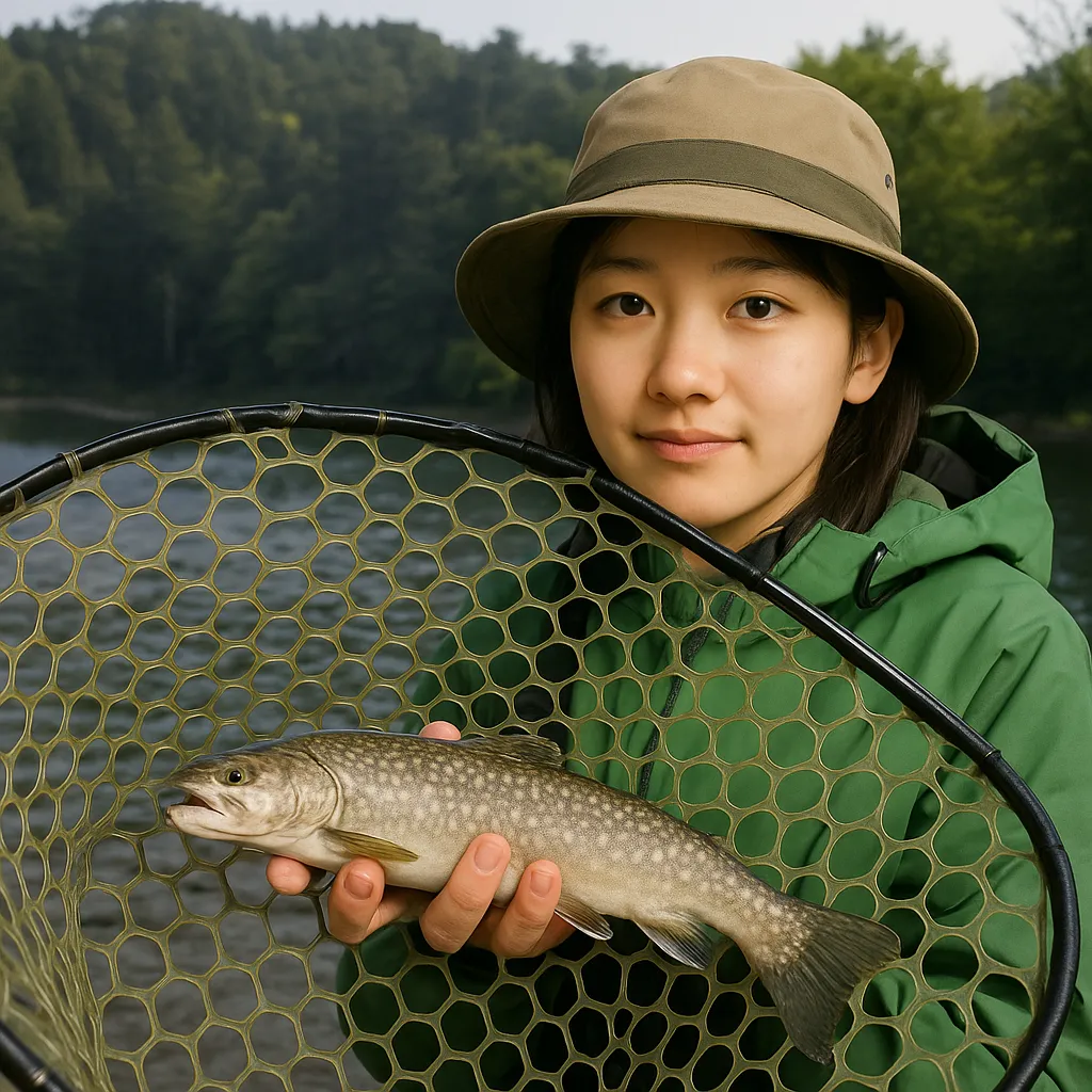 段戸湖でイワナの釣果を得た森永.webp