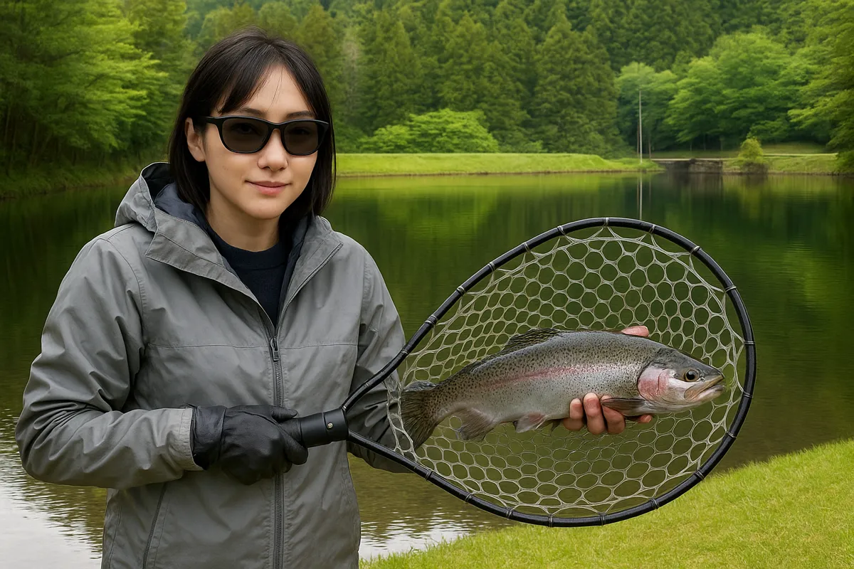 段戸湖でニジマスの釣果を得た国生.webp