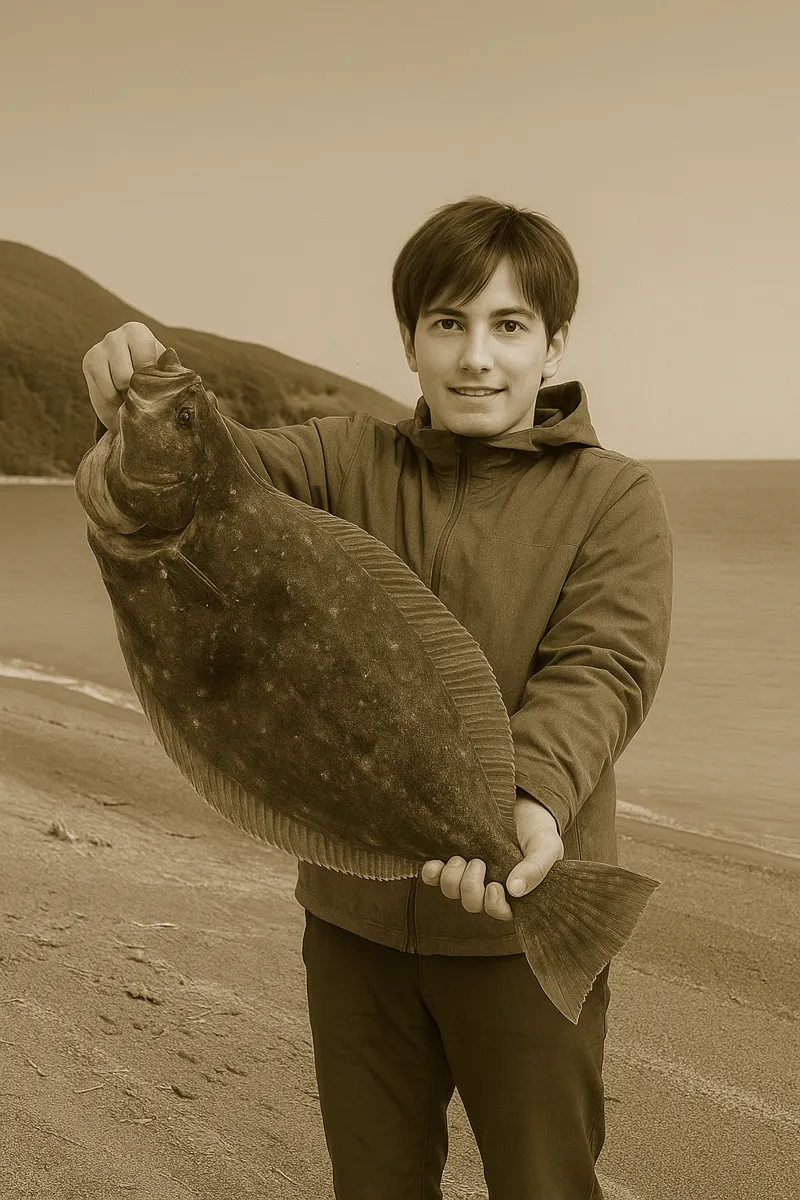 江ノ島海岸でヒラメの釣果を得た久良木.webp