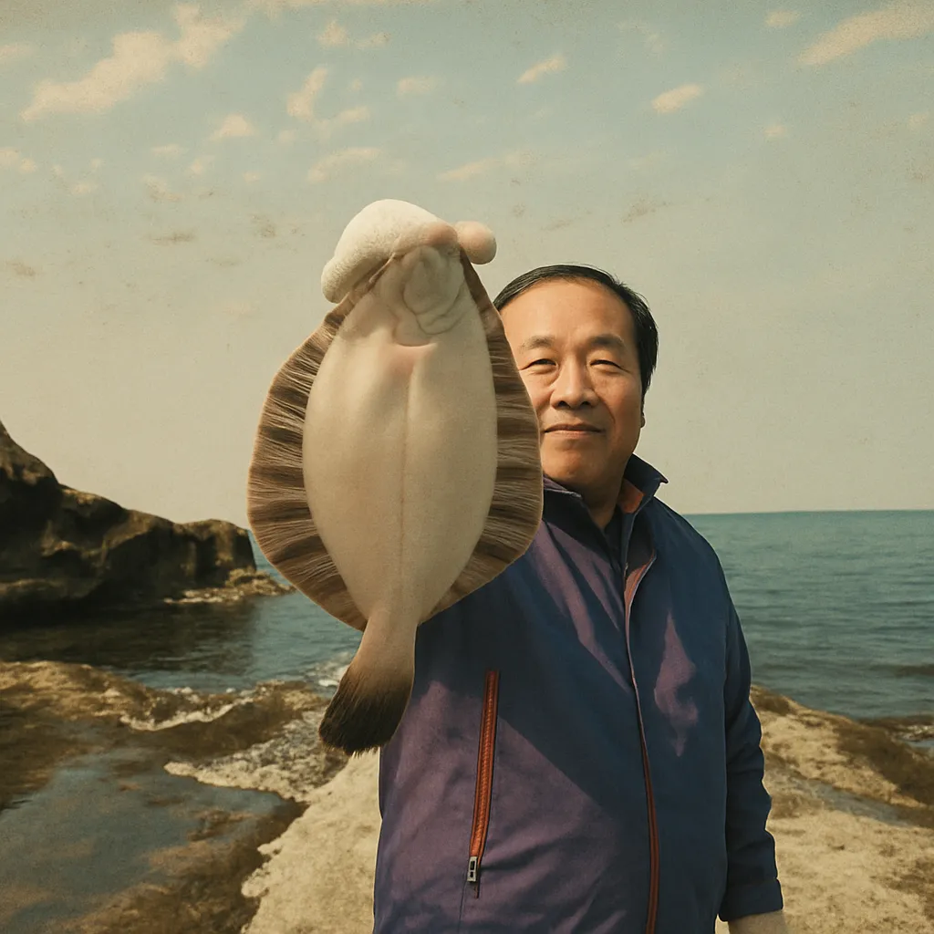 江差港・鴎島でクロガシラカレイの釣果を得た持田.webp