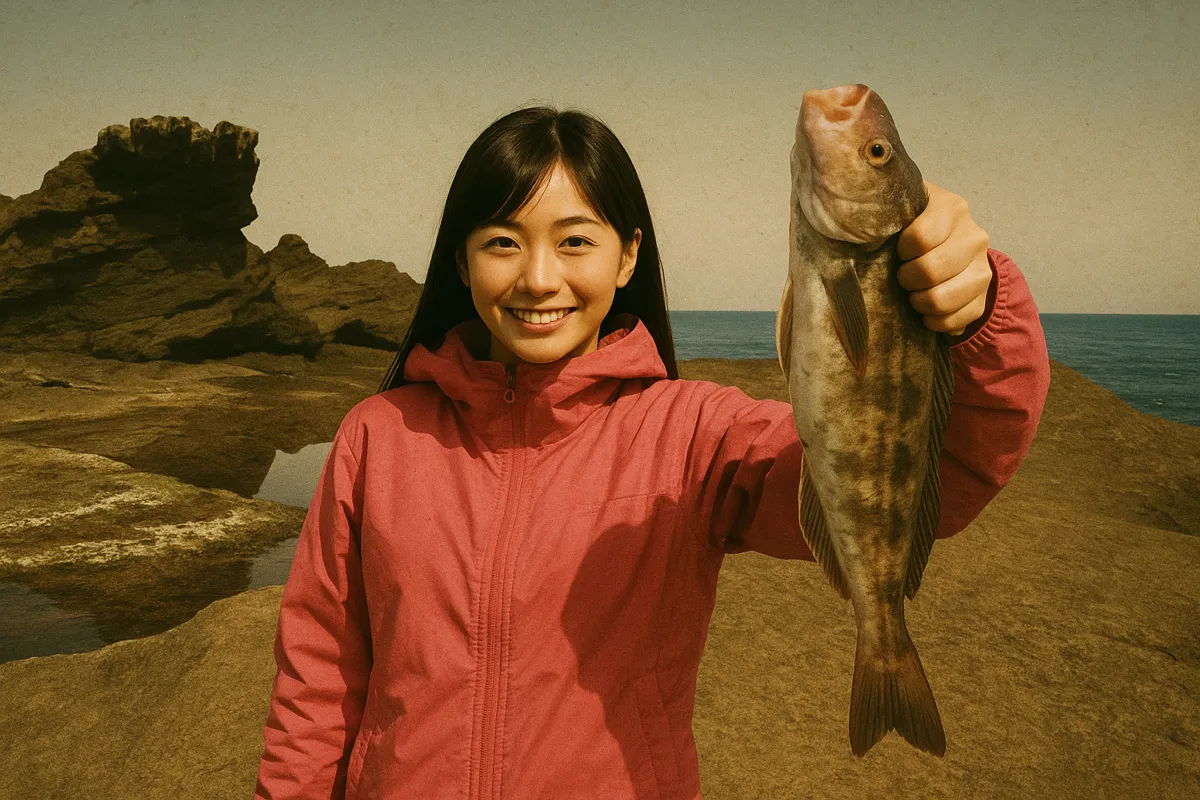 江差港・鴎島でホッケの釣果を得た黒川.webp