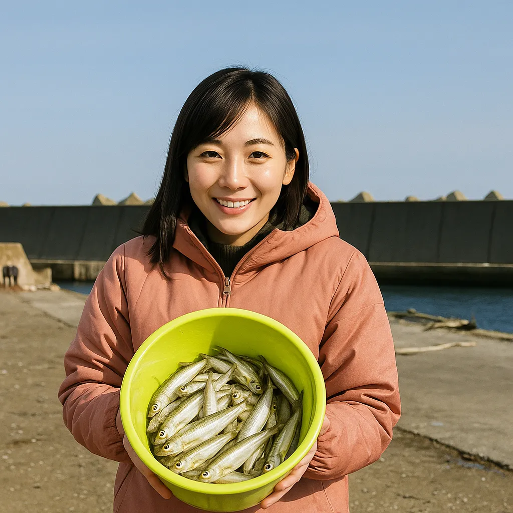 沼尻漁港でチカの釣果を得た黒川.webp