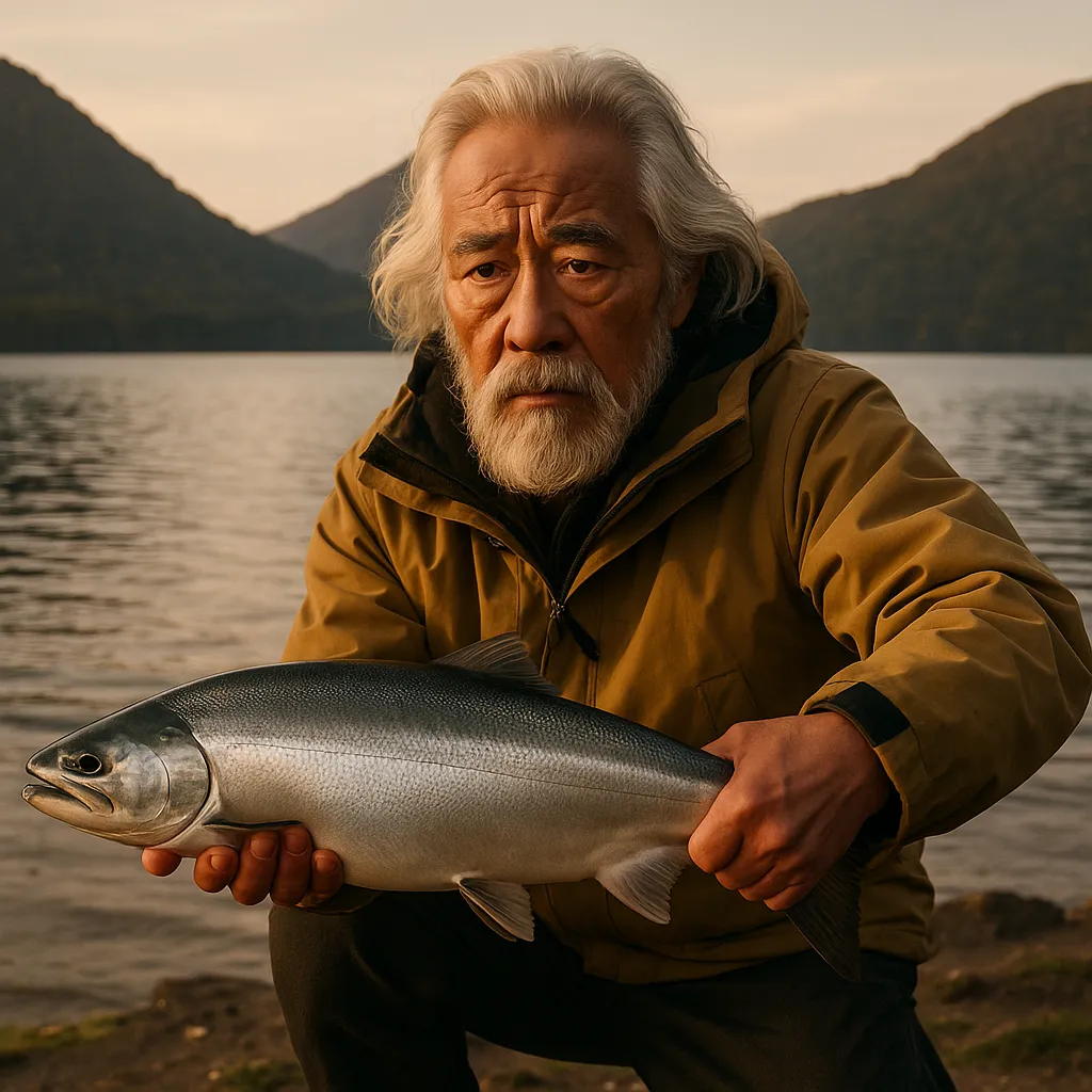 洞爺湖でサクラマスの釣果を得た米田.webp