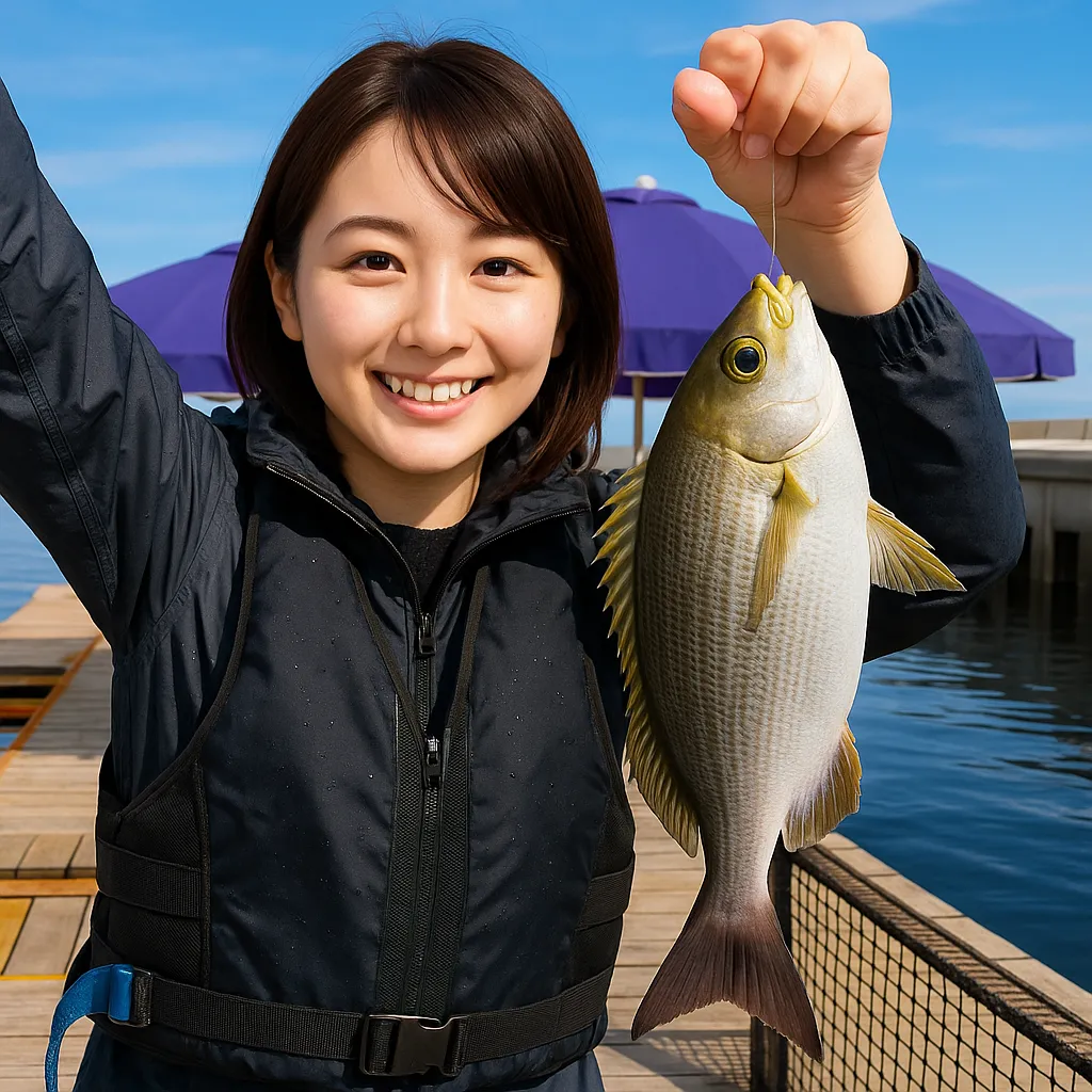 海上釣り堀サザンでイサキの釣果を得た西岡.webp