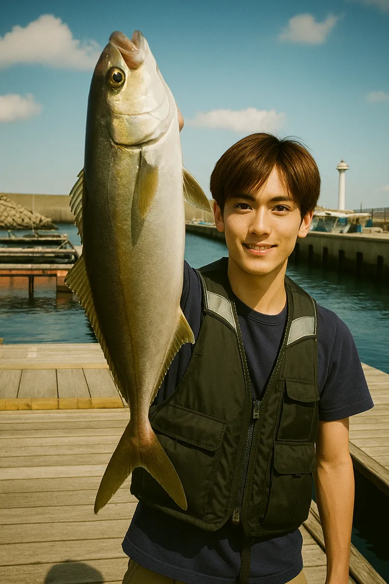 海上釣り堀サザンでカンパチの釣果を得た久良木.webp