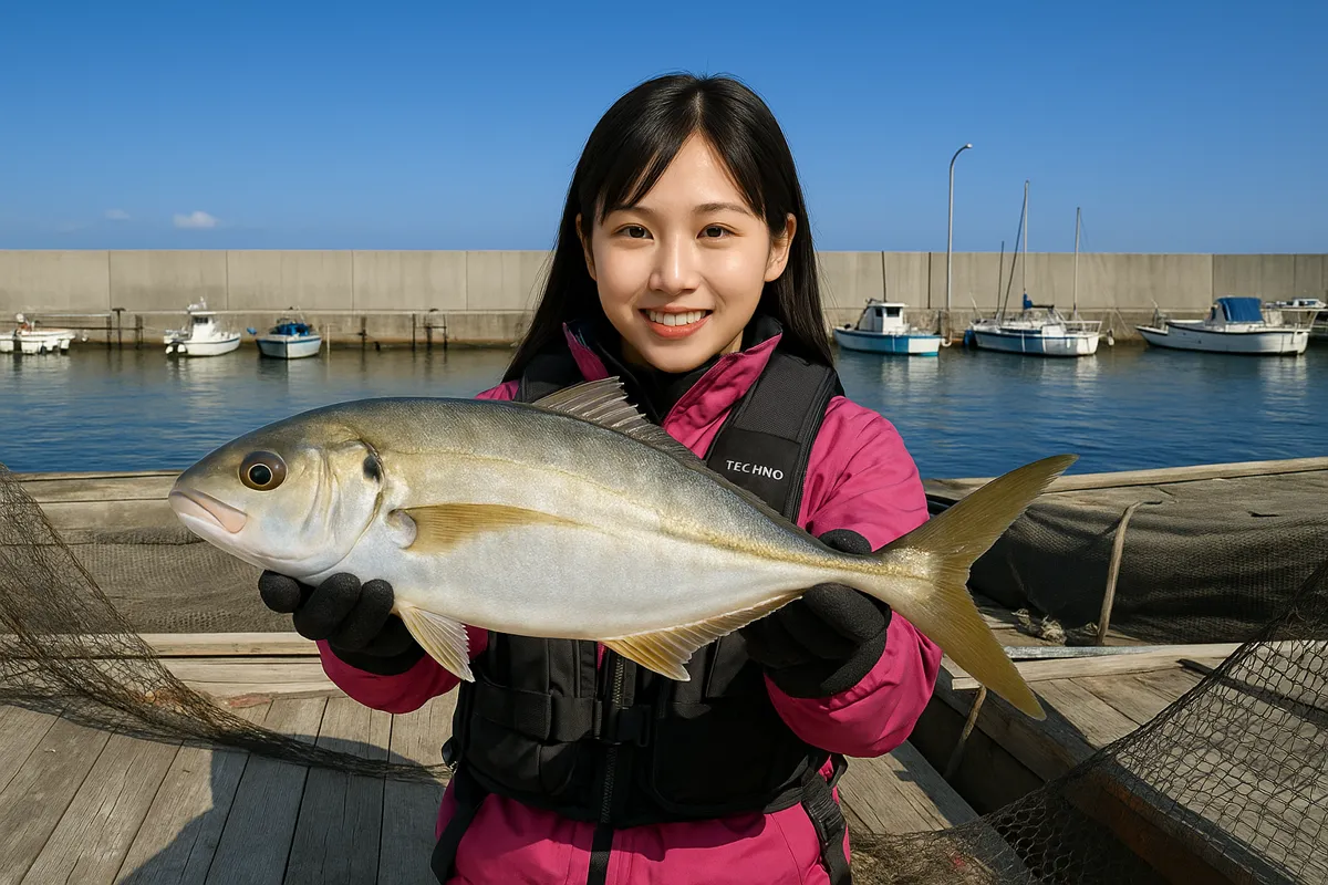 海上釣り堀サザンでシマアジの釣果を得た黒川.webp