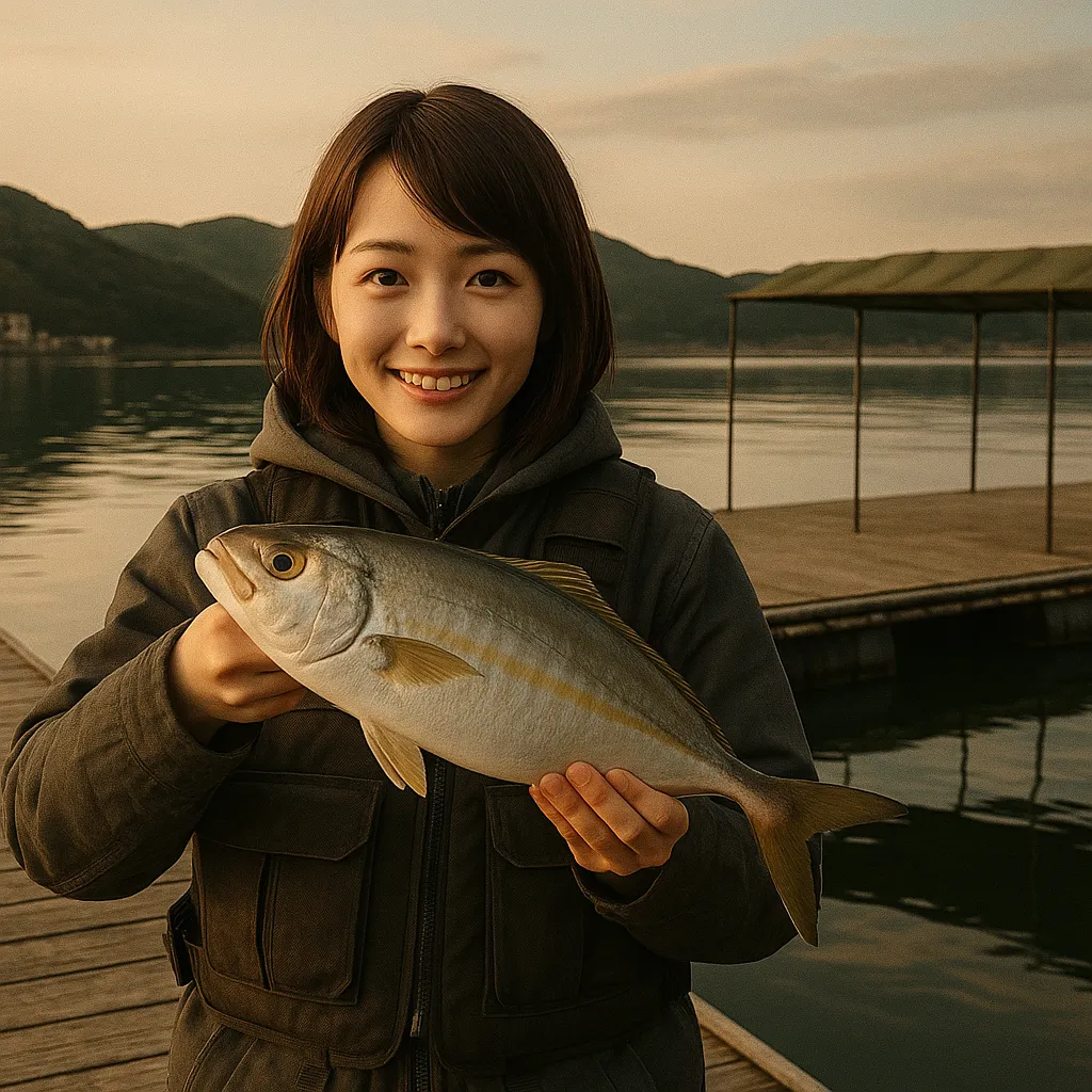 海上釣り堀貞丸でシマアジの釣果を得た西岡.webp