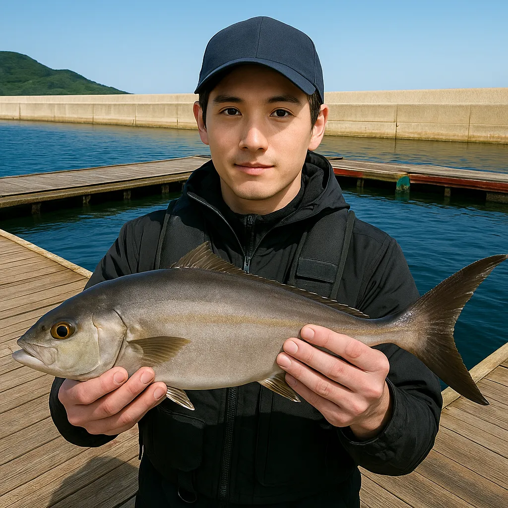 海上釣堀岬でカンパチの釣果を得た久良木.webp
