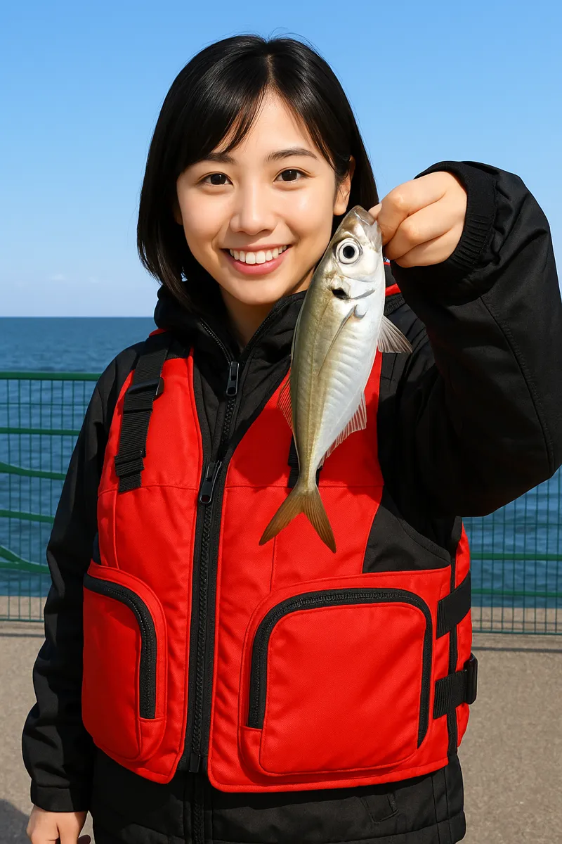 海辺つり公園でアジの釣果を得た黒川.webp
