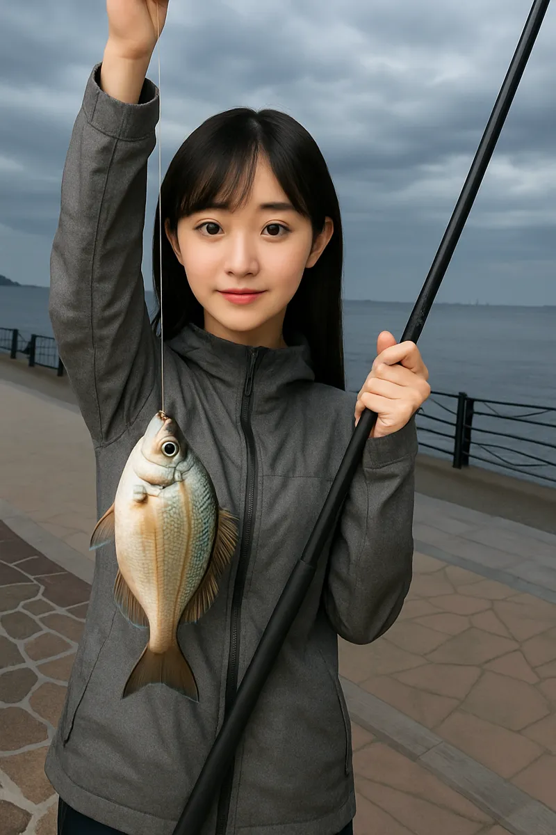 海辺つり公園でウミタナゴの釣果を得た国生.webp