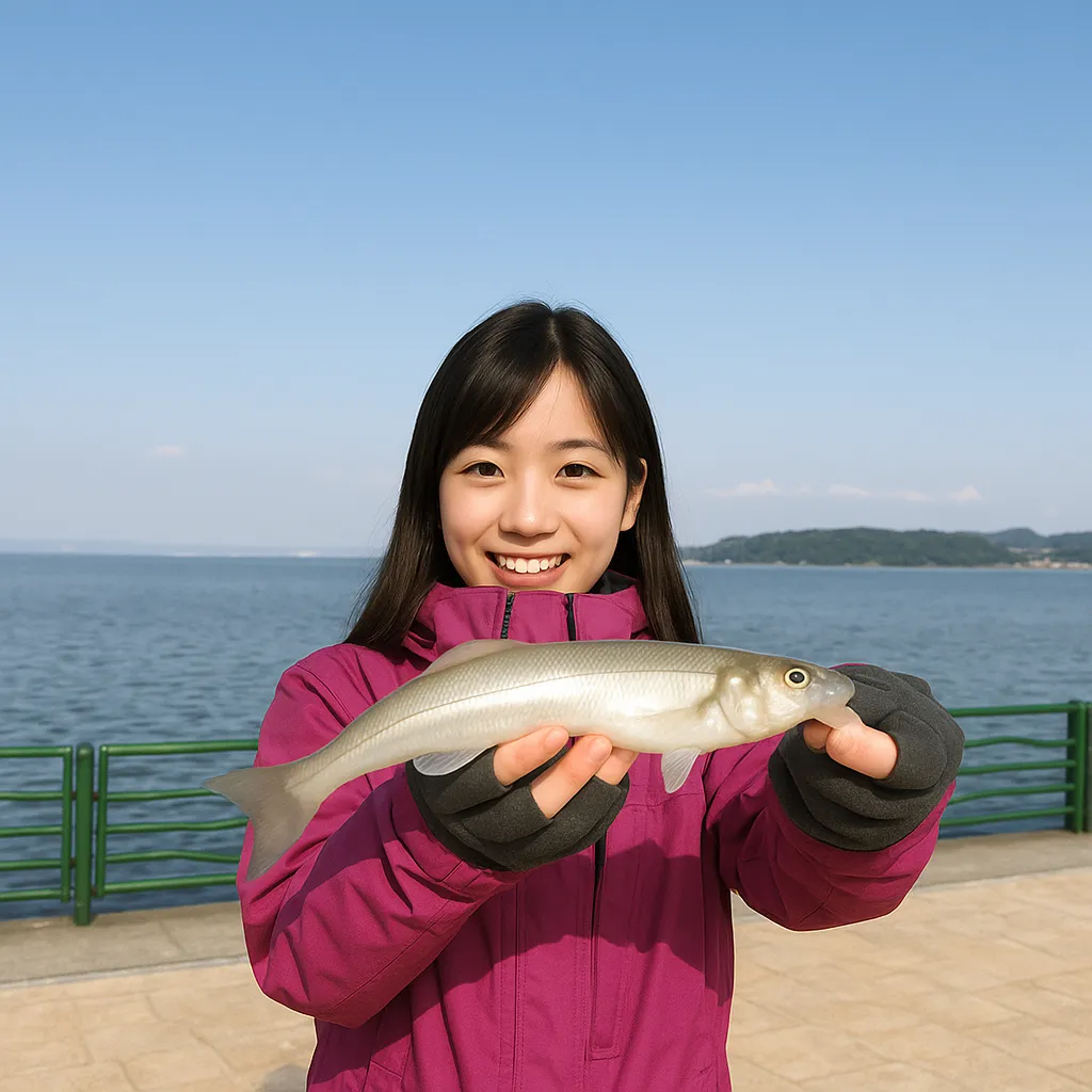 海辺つり公園でシロギスの釣果を得た黒川.webp