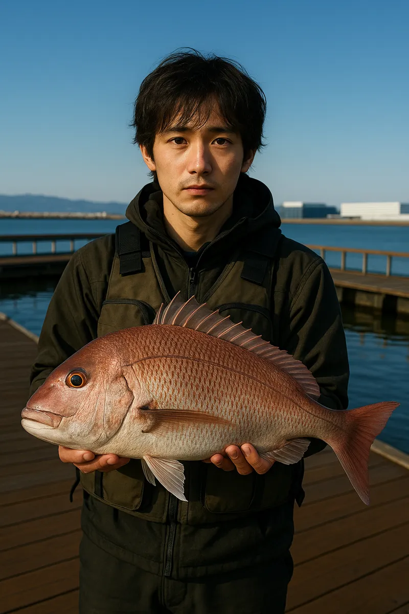 海釣ぽーと田尻でマダイの釣果を得た久良木.webp