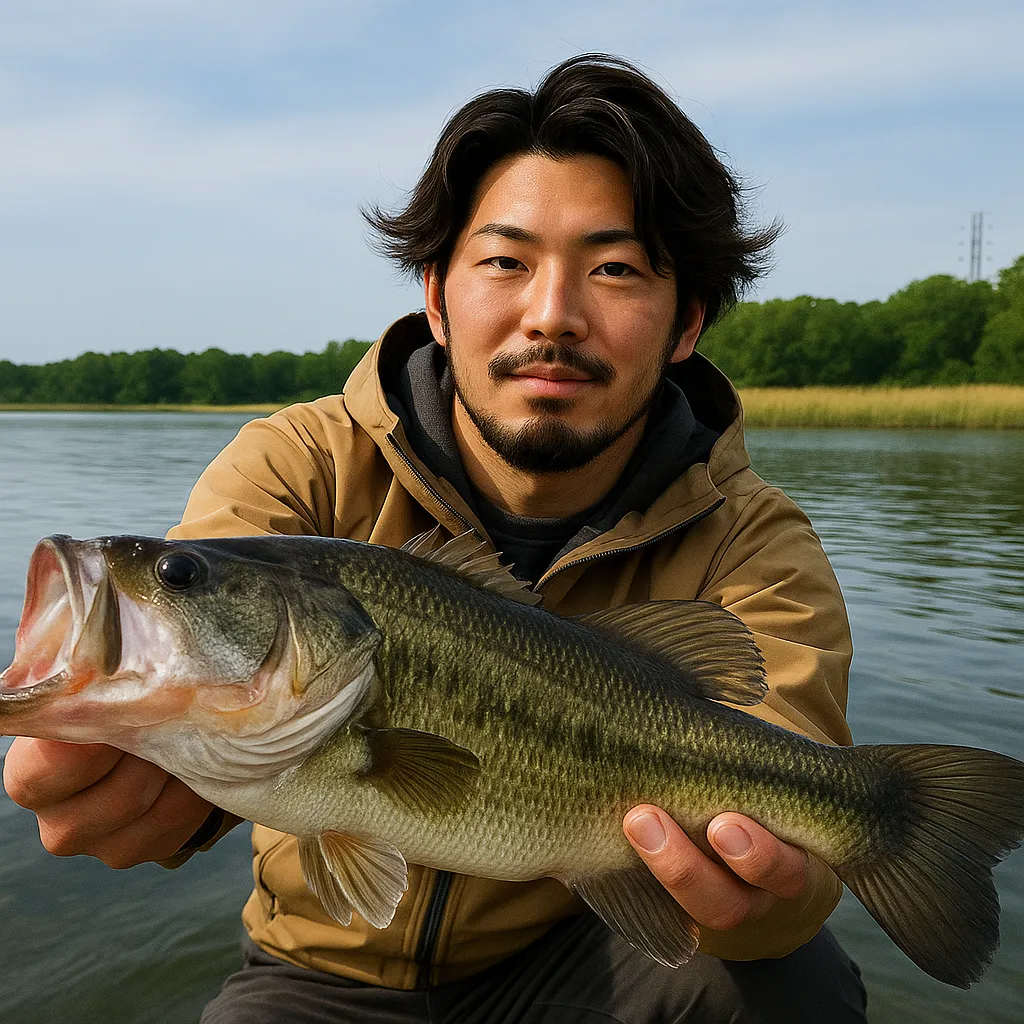 淀川でブラックバスの釣果を得た澤田.webp