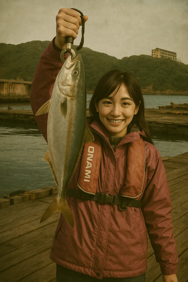 淡路じゃのひれフィッシングパークでブリの釣果を得た黒川.webp
