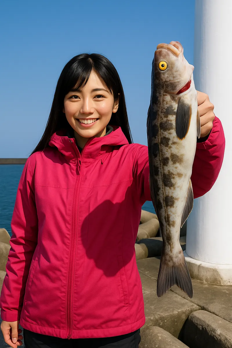 瀬棚港でホッケの釣果を得た黒川.webp